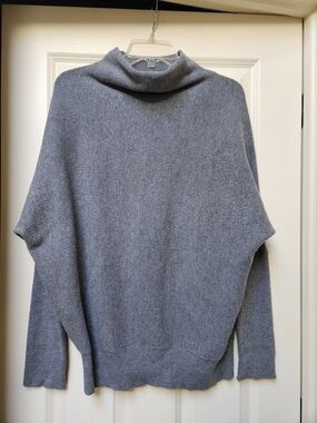 Blu Ivy Gray Ribbed Turtleneck Sweater